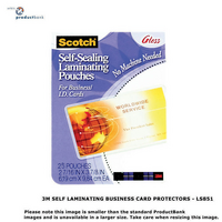 BUSINESS CARD POCKET SCOTCH LS851 SELF LAMINATING PK25(PKT) - BUSINESS CARD POCKET SCOTCH LS851 SELF LAMINATING PK25