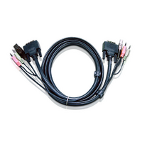 Aten 6ft USB DVI-I Single Link Cable - 6ft  DVI-I  USB  Audio  Black