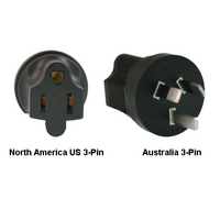 North America US 3-pin to Australia Power Adapter Plug