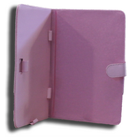 Tab7 Folio Case Pink Faux Leather. Camera hole rear - LeaderTab7 Folio Case Pink Faux Leather. Camera hole rear