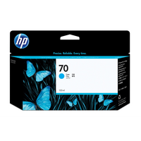HP 70 130ml Cyan DesignJet Ink Cartridge - 130ml  Pigment  Cyan