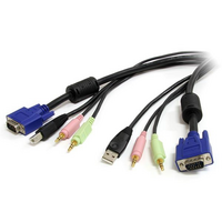 6 ft 4-in-1 USB VGA KVM Switch Cable with Audio and Microphone - StarTech.com 6 ft 4-in-1 USB VGA KVM Switch Cable with Audio and Microphone - VGA KVM