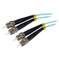 Fiber Optic Cable - 10 Gb Aqua - Multimode Duplex 50/125 - LSZH - ST/ST - 1 m - StarTech.com 1m Fiber Optic Cable - 10 Gb Aqua - Multimode Duplex 50/1