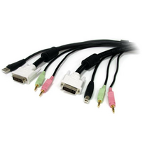 15 ft 4-in-1 USB DVI KVM Switch  Cable w/ Audio & Microphone - StarTech.com 15 ft 4-in-1 USB DVI KVM Switch Cable w/ Audio & Microphone