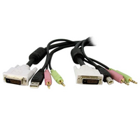 6ft 4-in-1 USB Dual Link DVI-D KVM Switch Cable w/ Audio & Microphone - StarTech.com 6 ft / 2m 4-in-1 USB Dual Link DVI-D KVM Switch Cable w/ Audio & 