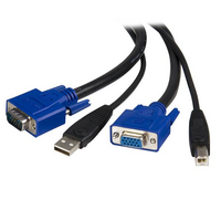 10 ft 2-in-1 Universal USB KVM Cable - StarTech.com 10 ft 2-in-1 Universal USB KVM Cable - 10ft VGA KVM Cable - 10ft USB KVM Cable - 10ft KVM Switch C