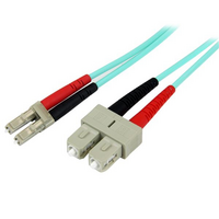 Fiber Optic Cable - 10 Gb Aqua - Multimode Duplex 50/125 - LSZH - LC/SC - 2 m - StarTech.com 2m Fiber Optic Cable - 10 Gb Aqua - Multimode Duplex 50/1