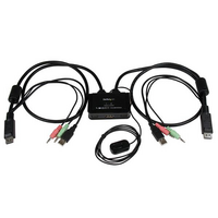 2 Port USB DisplayPort Cable KVM Switch w/ Audio and Remote Switch - USB Powered - StarTech.com 2 Port USB DisplayPort Cable KVM Switch w/ Audio  Remo