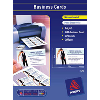 BUSINESS CARDS AVERY A4 I/J LEATHERGRAIN IJ39 200GSM PK20
