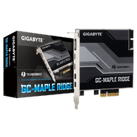Gigabyte Maple Ridge Thunderbolt 4 Certified Add-in Card  Dual Thunderbold 4 (USB-C) Ports  1x DisplayPort 1.4  2x Mini-DisplayPort In