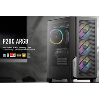 Antec P20C ARGB  E-ATX  ATX High Airflow  USB-C  Cable management  4x HDD/SSD   375mm GPU  170mm CPU  3x ARGB PWM 12CM Fan Control  Gaming Case