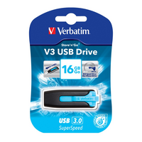 Verbatim V3 16GB Flash Drive - Blue - USB 3.0
