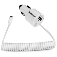 Startech Car Charger - White - 1x USB  1x Micro USB