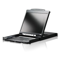 Aten Rackmount USB-PS/2 VGA Dual Rail Slideaway 19' LCD KVM Console with Second Console Port