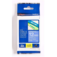 TZe-535 - BROTHER TZE-535 LAMINATED LABELLING TAPE 12MM WHITE ON BLUE