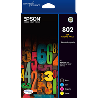 802 CMYK Colour Pack - EPSON WORKFORCE PRO WF 4720 EPSON WORKFORCE PRO WF 4740 EPSON WORKFORCE PRO WF 4745