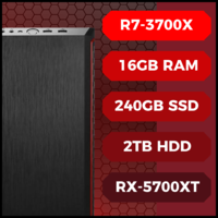 Elite Gaming PC - R7-3700X, 16GB, 240GB + 2TB, RX5700XT, Win10