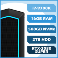 Hailstorm Gaming PC - i7-9700K, 16GB, 500GB NVMe + 2TB, RTX2080 SUPER, Win10