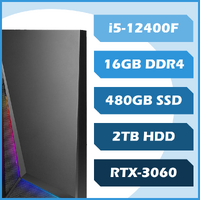 Thunderstorm Gaming PC - i5-12400F, 16GB DDR4, 480GB SSD + 2TB, RTX3060, Win11