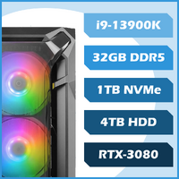 Windstorm Gaming PC - i9-13900K, 32GB DDR5, 1TB NVMe SSD + 4TB, RTX3080, Win11