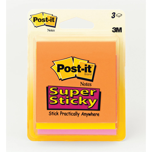 POST- IT NOTES SUPER STICKY 3321-SSAN 73X73 ASST NEON H/SELL(EACH) - POST- IT NOTES SUPER STICKY 3321-SSAN 73X73 ASST NEON H/SELL