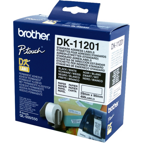 LABEL BROTHER DK11201 WHITE ADDRESS 29 X 90MM 400 PER ROLL(EACH) - LABEL BROTHER DK11201 WHITE ADDRESS 29 X 90MM 400 PER ROLL