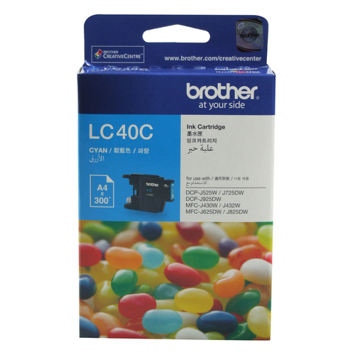 INKJET CART BROTHER LC40 CYAN(EACH) - INKJET CART BROTHER LC40 CYAN