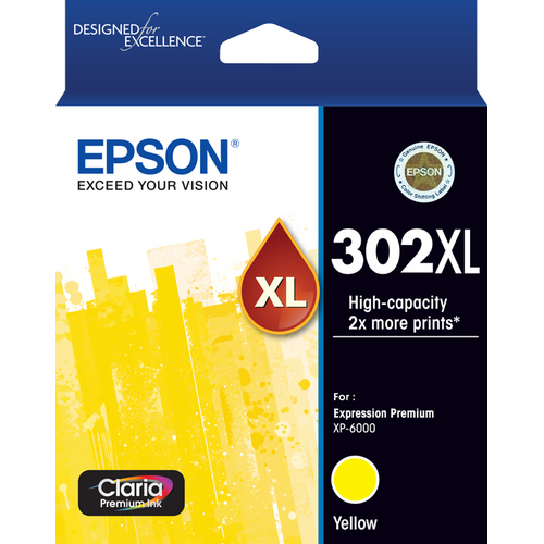 EPSON 302XL YELLOW INK CLARIA PREMIUM FOR EXPRESSION PREMIUM XP-6000
