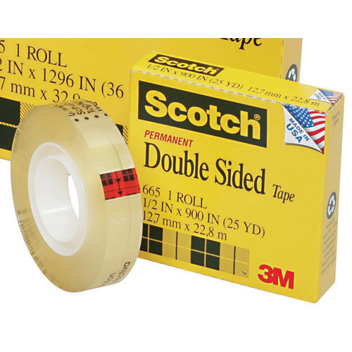 TAPE DOUBLE SIDED SCOTCH 665 12.7MMX22.8M BOXED(EACH) - TAPE DOUBLE SIDED SCOTCH 665 12.7MMX22.8M BOXED