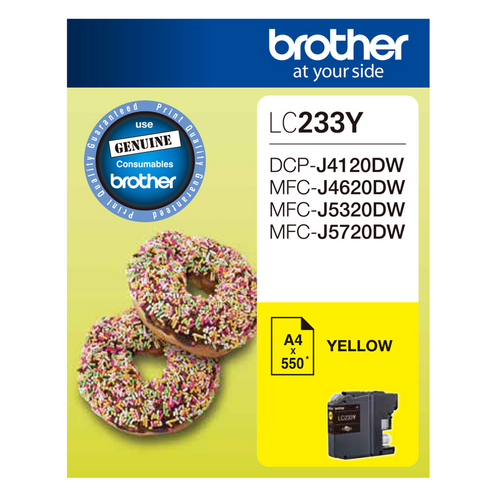 YELLOW INK CARTRIDGE TO SUIT DCP-J4120DW/MFC-J4620DW/J5320DW/J5720DW - UP TO 550 PAGES - YELLOW INK CARTRIDGE TO SUIT DCP-J4120DW/MFC-J4620DW/J5320DW/
