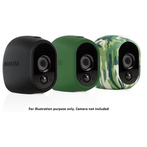 ARLO REPLACEABLE UV RESISTANT BLACK  GREEN  CAMOUFLAGE SILICONE SKIN (PACK OF 3)