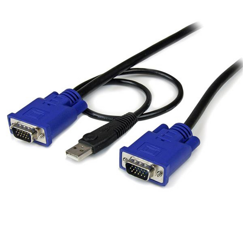 10 ft Ultra Thin USB VGA 2-in-1 KVM Cable - StarTech.com 10 ft Ultra Thin USB VGA 2-in-1 KVM Cable - VGA KVM Cable - USB KVM Cable - KVM Switch Cable