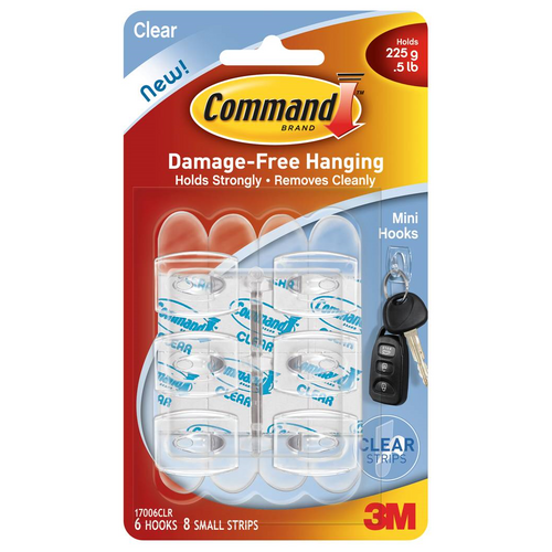 HOOKS COMMAND 6 SMALL 17006 CLEAR