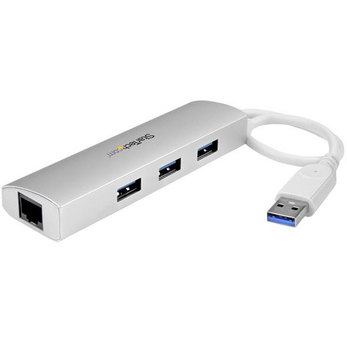 Startech Portable USB Hub - 3x USB 3.0  1x Ethernet
