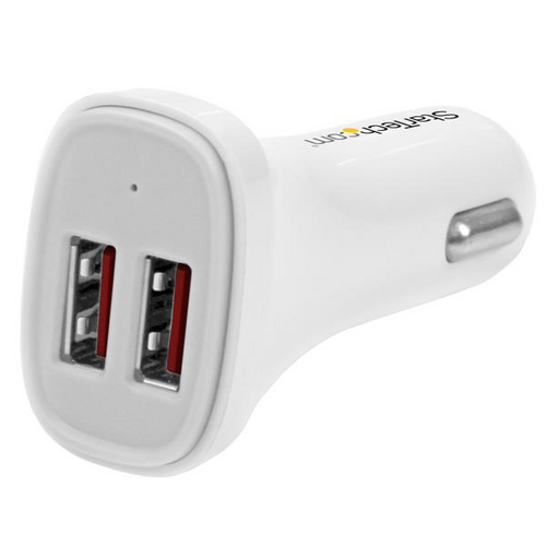 Startech Car Charger - White - 2x USB