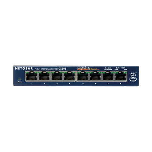 Netgear GS108 8 Port Rackmount Switch - 1Gbps  Unmanaged