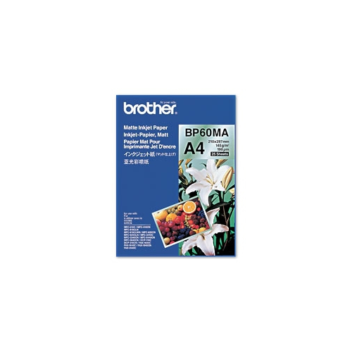 BP60MA Inkjet Paper - Brother BP60MA Inkjet Paper  A4 (210×297 mm)  Matte  Inkjet printing  White  145 g/m²  25 sheets