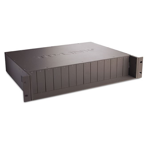 TP-Link MC1400 19' 2U Rackmount Chassis for 14-Slot media converters redundant power supply Hot-Swappable Mounted two cooling fans