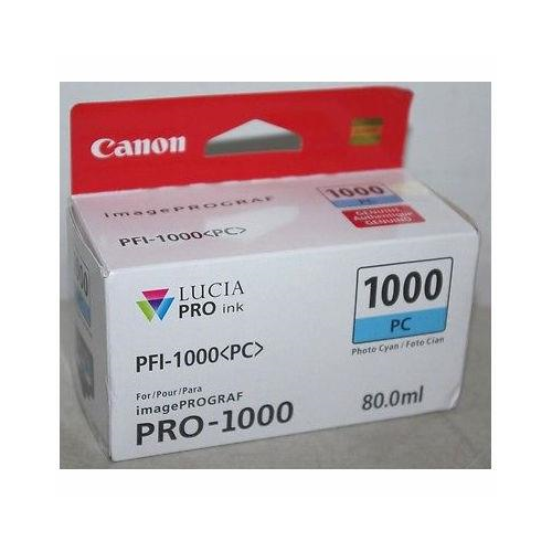 CANON PFI-1000PC INK CARTRIDGE PHOTO CYAN - CANON PFI-1000PC INK CARTRIDGE PHOTO CYAN