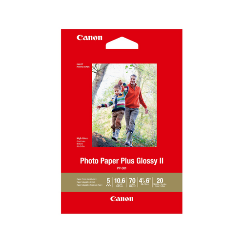 PP3014X6-20  20 Sheets  260 gsm Photo Paper Plus Glossy II - Canon Photo Paper Plus Glossy II<br /> * 4x6'<br /> * 260 gsm<br /> * 20 Sheets<br />