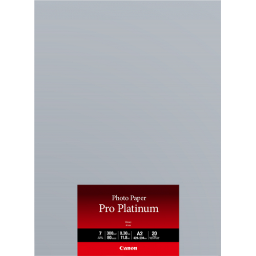 PT101A2 20 sheets  A2  300gsm  Photo Paper Pro Platinum - Canon Photo Paper Pro Platinum<br /> * A2 <br /> * 300 gsm<br /> * 20 Sheets<br /> * 300gsm<