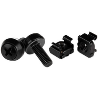 M6 x 12mm - Screws and Cage Nuts - 100 Pack  Black - StarTech.com M6 x 12mm Screws and Cage Nuts - 100 Pack - M6 Mounting Screws and Cage Nuts for Ser