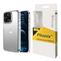 Phonix Apple iPhone X Clear Rock Hard Case - Two Tough Layers  Port Covers  No-Slip Grippy Edges  Durable  Rugged Case  Sleek  Pocket fit